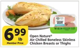 Albertsons Open Nature Air Chilled Boneless Skinless Chicken Breasts or Thighs offer