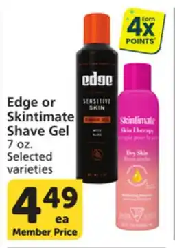 Albertsons Edge or Skintimate Shave Gel offer