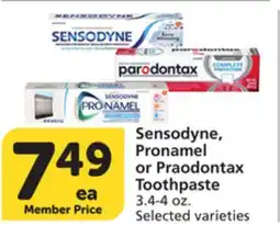 Vons Sensodyne, Pronamel or Praodontax Toothpaste offer