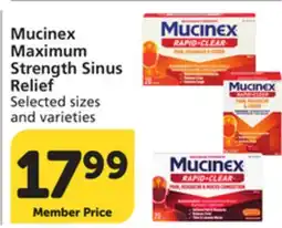 Vons Mucinex Maximum Strength Sinus Relief offer