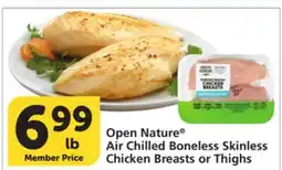 Vons Open Nature Air Chilled Boneless Skinless Chicken Breasts or Thighs offer
