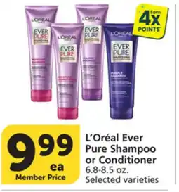 Vons L' Oréal Ever Pure Shampoo or Conditioner offer