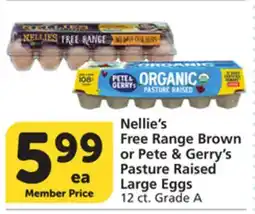 Vons Nellie's Free Range Brown or Pete & Gerry's Pasture Raised Large Eggs offer