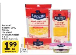 Vons Lucerne Snacker Cuts, Sliced, Shredded or Chunk Cheese offer