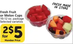 Vons Fresh Fruit or Melon Cups offer