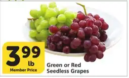 Vons Green or Red Seedless Grapes offer