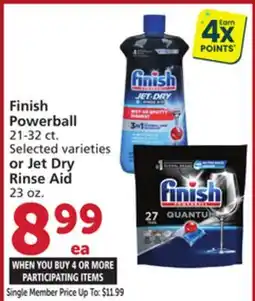 Vons Finish Powerball 21-32 ct. or Jet Dry Rinse Aid 23 oz offer