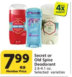 Vons Secret or Old Spice Deodorant offer