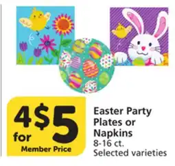Vons Easter Party Plates or Napkins offer