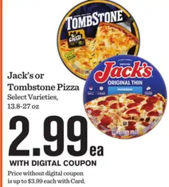 Mariano's Jack's or Tombstone Pizza offer