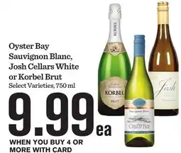 Mariano's Oyster Bay Sauvignon Blanc, Josh Cellars White or Korbel Brut offer