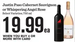 Mariano's Justin Paso Cabernet Sauvignon or Whispering Angel Rose offer