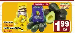 Tony’s Fresh Market Lemons 2 Lb Bag, Hass Avocado 5 ct Bag offer