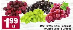 Tony’s Fresh Market Red, Green, Black Seedless or Globe Seeded Grapes offer