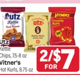 Tony’s Fresh Market Utz Kettle Chips, 7.5-8 oz, Vitner's Hot Kurls, 8.75 oz offer
