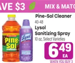 Tony’s Fresh Market Pine-Sol Cleaner 40-48 Lysol Sanitizing Spray 10 oz offer