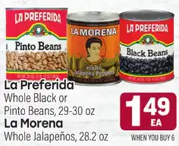 Tony’s Fresh Market La Preferida Whole Black or Pinto Beans, 29-30oz La Morena Whole Jalapeños, 28.2oz offer