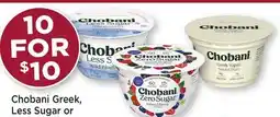 Heinen's Chobani Greek, Less Sugar or Zero Sugar Yogurt offer