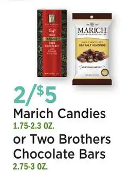 Heinen's Marich Candies 1.75-2.3 OZ. or Two Brothers Chocolate Bars 2.75-3 OZ offer