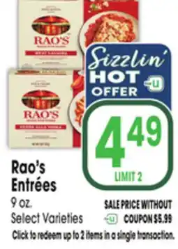Jewel-Osco Rao's Entrées offer