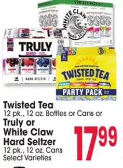 Jewel-Osco Twisted Tea 12 pk., 12 oz. Bottles or Cans or Truly or White Claw offer