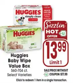 Jewel-Osco Huggies Baby Wipe Value Box offer