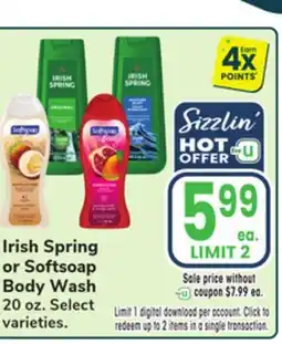 Jewel-Osco Irish Spring or Softsoap Body Wash offer