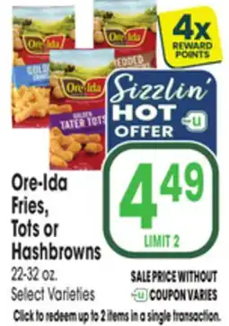 Jewel-Osco Ore-Ida Fries, Tots or Hashbrowns offer