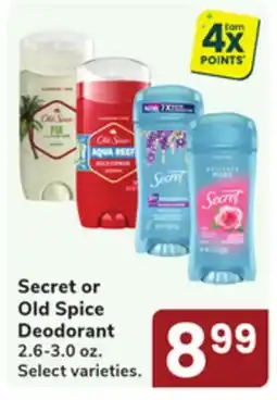 Jewel-Osco Secret or Old Spice Deodorant offer