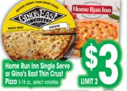 Jewel-Osco Home Run Inn Single Serve or Gino's East Thin Crust Pizza offer