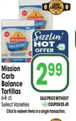 Jewel-Osco Mission Carb Balance Tortillas offer