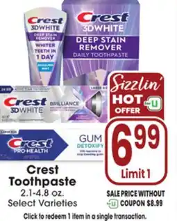 Jewel-Osco Crest Toothpaste offer