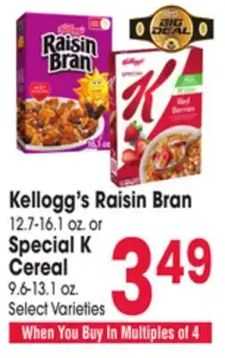 Jewel-Osco Kellogg's Raisin Bran 12.7-16.1 oz. or Special K Cereal 9.6-13.1 oz offer