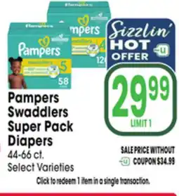 Jewel-Osco Pampers Swaddlers Super Pack Diapers offer
