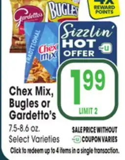 Jewel-Osco Chex Mix, Bugles or Gardetto's offer