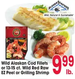 Jewel-Osco Wild Alaskan Cod Fillets or 13-15 ct. Wild Red Raw EZ Peel or Grilling Shrimp offer