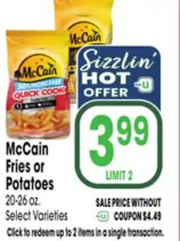 Jewel-Osco McCain Fries or Potatoes offer