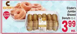 Jewel-Osco Clyde's Jumbo Glazed Donuts offer