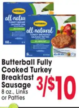 Jewel-Osco Butterball Fully Cooked Turkey Breakfast Breakfast Sausage offer