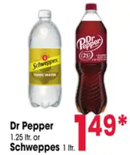 Jewel-Osco Dr Pepper 1.25 ltr. or Schweppes 1 ltr offer