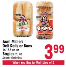 Jewel-Osco Aunt Millie's Deli Rolls or Buns 16-18.5 oz. or Bagles 20 oz offer