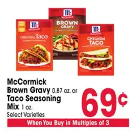 Jewel-Osco McCormick Brown Gravy 0.87 oz. or Taco Seasoning Mix 1 oz offer