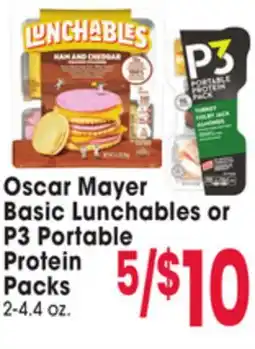 Jewel-Osco Oscar Mayer Basic Lunchables or P3 Portable Protein Packs 2-4.4 oz offer