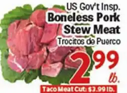 Rio Valley Market US Gov't Insp. Boneless Pork Stew Meat offer