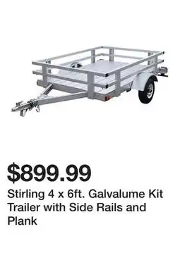 Tractor Supply Company Stirling 4 x 6ft. Galvalume Kit Trailer with Side Rails and Plank offer