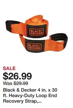 Tractor Supply Company Black & Decker 4 in. x 30 ft. Heavy-Duty Loop End Recovery Strap, 20,000 lb. Break Strength offer