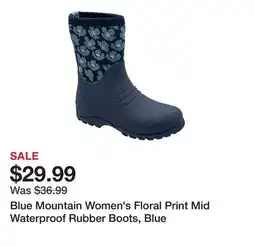 Tractor Supply Company Blue Mountain Women's Floral Print Mid Waterproof Rubber Boots, Blue offer