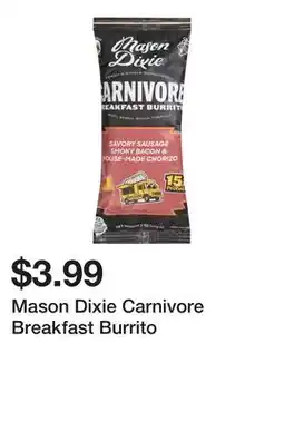Wegmans Mason Dixie Carnivore Breakfast Burrito offer