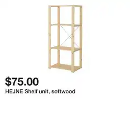 Ikea HEJNE Shelf unit, softwood offer
