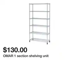 Ikea OMAR 1 section shelving unit offer